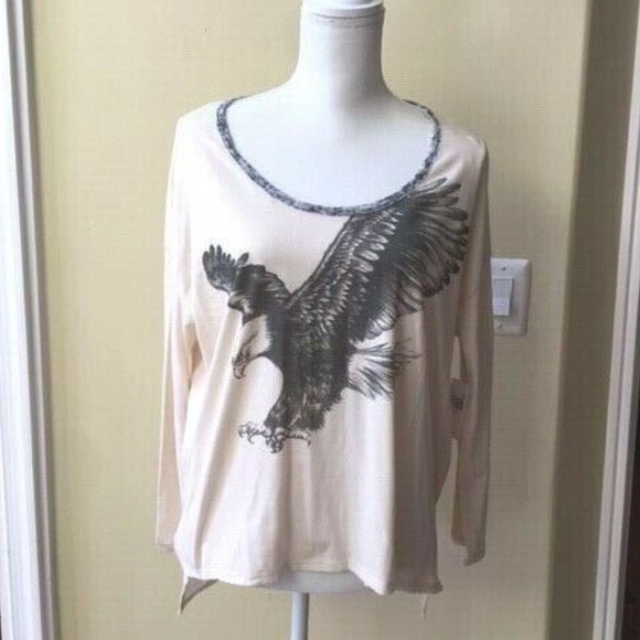 Allen Schwartz Eagle Graphic Long Sleeve Top - Picture 1 of 4
